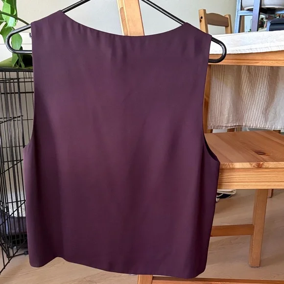 Aritzia Babaton Inscribe top, Deep Purple V-Neck Sleeveless Blouse - Picture 4 of 8